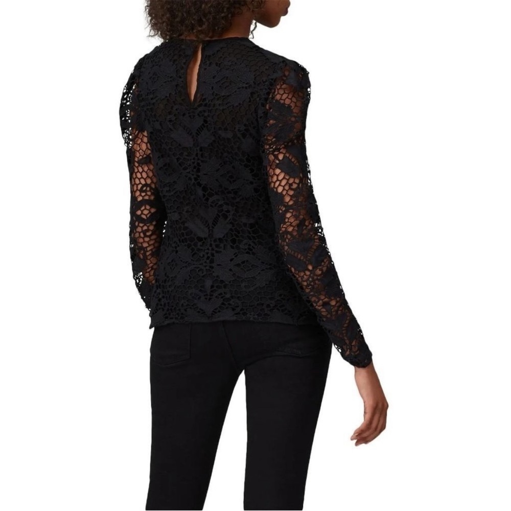 Stevie May pleasant surprise black lace long sleeve puff sleeve blouse size XS - Picture 2 of 8